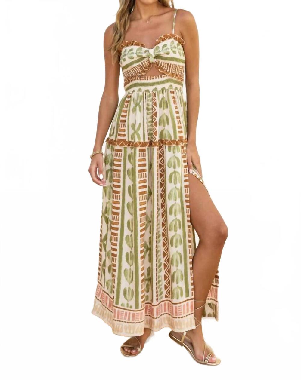NEW DRESS FORUM desert bloom tiere dress in beige